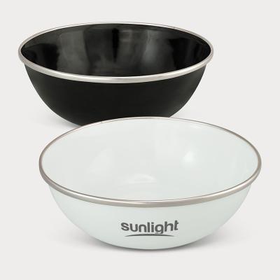 China Wholesale Custom Viable Metal Salad Steel Factory Logo Cash Factory Enamel Dog Mixing Bowl With Covers for sale