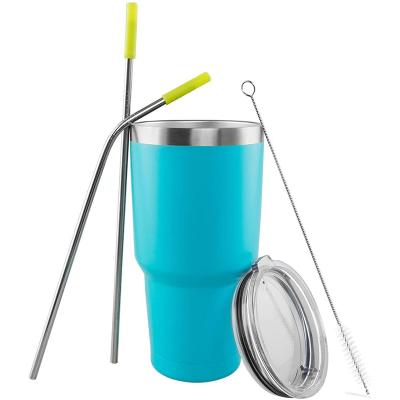 China Food Grade 30oz Stainless Steel Viable Sublimation Vacuum Insulated Tumbler With Straw And Lid for sale