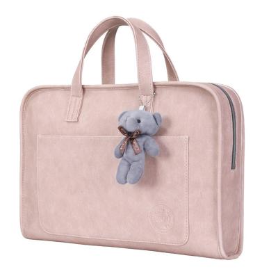 China Newest Fashion Light Weight Pink Laptop Handbag Shoulder Laptop Computing Bag Women Office Handbags Briefcase for sale