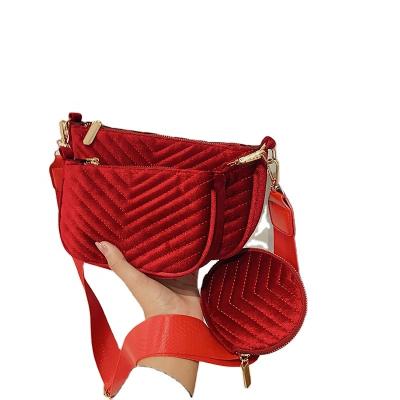 China 2022 Fashion New Arrival Small Bag Velvet Bag Shoulder Bags Women Clutch Purse for sale