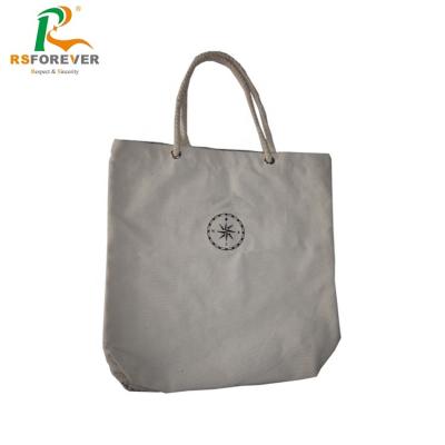 China Wholesale Eco Friendly Rope Handle Recycle Printed Reusable Shopping Bag Cotton Canvas Bag With Custom Printed Logo for sale