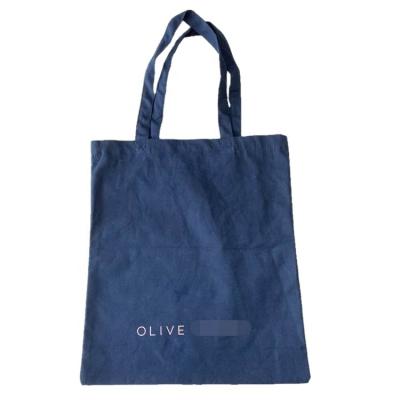 China Eco - Friendly Handled Style Customized Color Navy Blue Cotton Canvas Tote Bag for sale