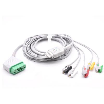 China TPU Nihon Compatible Kohden 5 Leads Life Scope AHA or IEC Direct Bonded Patient Cable for sale