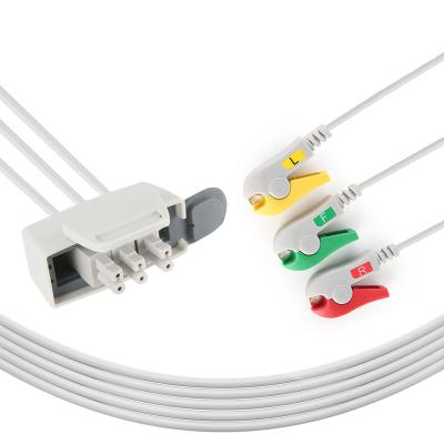 China Hosiptal Consuables Compatible With Philipps M2601A / M2595A ECG Telemtry Lead , 3 Leads IEC ECG Flash Cable for sale