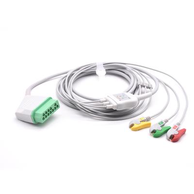 China One Piece Type Nihon Kohden BSM-2300 Compatible Series TPU Life Scope ECG Cable With 3 Lead IEC Code for sale