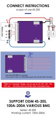 China Smart scooter TDT battery protection board with balance&thermostat for battery cell pack 11S-20S 72v 160A 180A 200A 18650 bms Li ion for sale