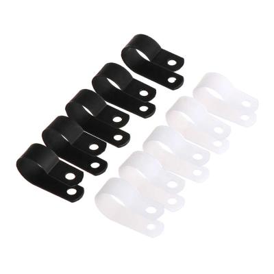 China Type 12mm plastic eco-friendly nylon adjustable cli white adhesive cable ties clip clamp c r for sale