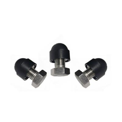 China Heavy Industry Black Rubber Nut Covers Plastic Bolt Covers Grade Plastci Cover Hex Protection Cap Nuts Bolts 32Mm Car Valve for sale