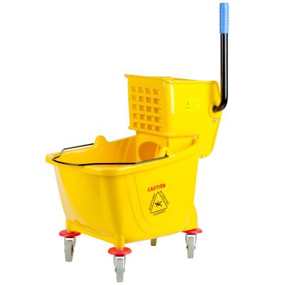 China Durable Plastic Side Press Mop With Bucket To Wring Flat Microfiber Mop With Bucketa for sale