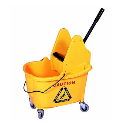 China 36L Sustainable Down Wringer Plastic Mop Bucket Cleaners Wringer Buckets Trolley for sale