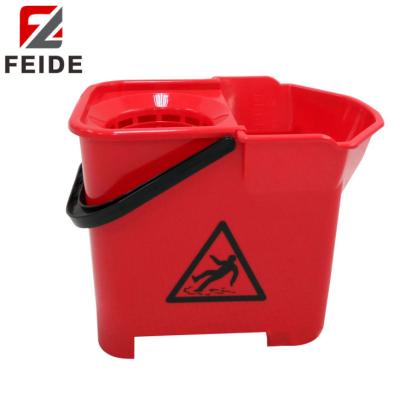 China Sustainable Commercial Industrial Thicken 16L Mop Bucket Cleaning Plastic Hard Cleaning Bucket for sale