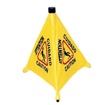 China Durable Foldable Automatic Three Sided Caution Sign With Memory Tube 20inch Factory Price Caution Caution Sign Noting Warning Sign for sale