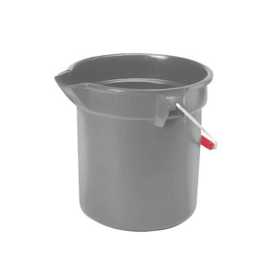 China Durable 10L 14L Utility Pail Household Cleaning Bucket With Handle Around Gray Car Glass Cleaning Tools Gutter Cleaning Tool Water Bucket for sale