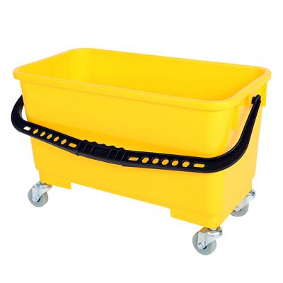 China Durable Plastic Flat Broom Mop Bucket Cleaning Bucket For Floor Cleaning Window Cleaning Bucket With Wheels for sale