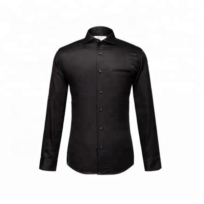 China 2020 designs breathable black camisa long sleeve casual shirt for sale