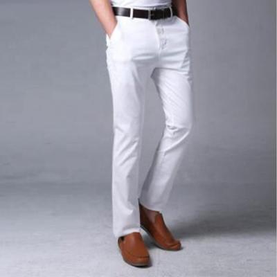 China Factory Price Sale Breathable Warm White Cotton Cargo Loose Pants With Elastic for sale