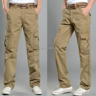 China 2021 wholesale mens twill heavy cotton breathable cargo khaki pants for sale