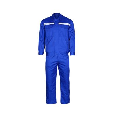 China Cheap wholesale unisex polyester/cotton breathable safety blue wear rough work clothes for sale