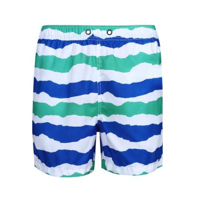 China Breathable Breathable 100% Polyester Printed Beach Shorts Custom Swim Trunks For Men for sale