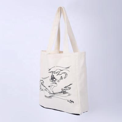 China Wholesale Reusable Custom Handled Cotton Tote Bag Canvas With Custom Printed Logo for sale