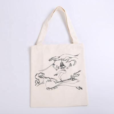 China Custom Shopping Canvas Handled Logo Printed Cotton Easy Carry Tote Bag for sale