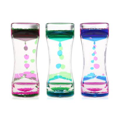 China Timer Minimalist Liquid Sensory Motion Bubble Hourglass Visual Gravity Science Toys Motion Liquid Bubble For Home Decor for sale