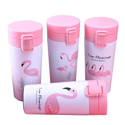 China PORTABLE Wholesale Flamingos Stainless Steel Coffee Wall Thermos Mugs Vacuum Double Sublimation Coffee Mug for sale