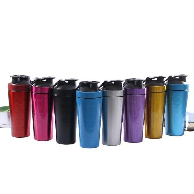 China 25oz Gymnasium Sports Water Bottle BPA Free Single Wall Stainless Steel 740ml Custom Protein Viable Shaker for sale