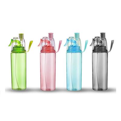 China BPA Sustainable Plastic Mist Free Spray Mutil-color Sports Drinking Water Bottle With Straw for sale