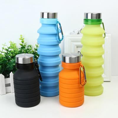 China Wholesale Viable Collapsible Collapsible Collapsible Cup Reusable Silicone Silicone Water Bottle Private Label Sports Silicone Folding Bottle for sale