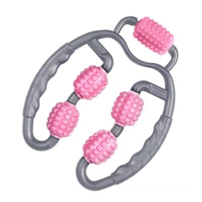 China Double Sided Ring Neck Leg Clamp Muscle Roller Massager Fitness Gym Yoga Exercise Portable Relaxation Tool for sale