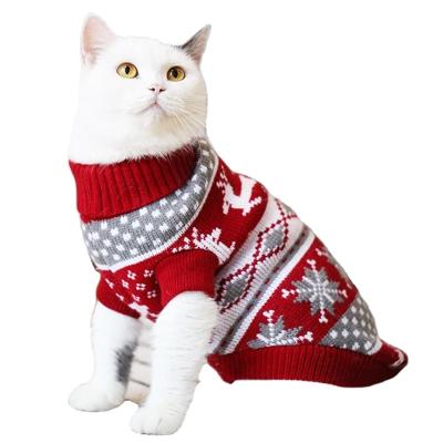 China Different Cat Dog Sweater Christmas Pattern Sweater Clothes Fancy Viable Warm Design Cat Dog Winter Sweater for sale