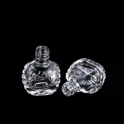 China Factory Wholesale 7ML Luxury Custom Transparent Nail Cosmetic Bottle Elegant Clear Glass Bottle For Nail UV Gel Polish for sale