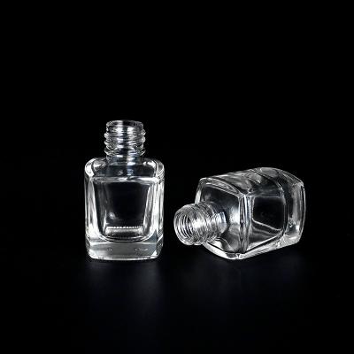 China 7ML Empty Cosmetic Cosmetic Packaging Customized OEM Free Sample Clear Glass Nail Bottle For UV Gel Nail Polish for sale