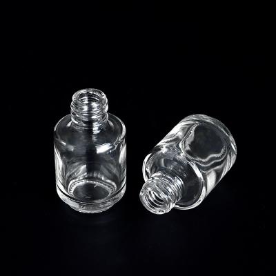 China Cosmetic Transparent Cosmetics Custom Design 7ML Clear Glass Nail Bottle Empty Bottle Free Sample For Nail Gel Polish for sale