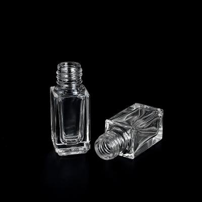 China Free sample 5ML empty clear glass bottle cosmetic transparent square nail polish bottle for gel nail polish for sale