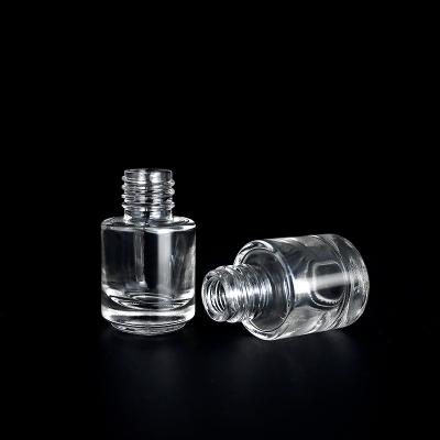 China Free Sample 5ML Cosmetic Factory Round Clear Empty UV Transparent Nail Glass Bottle Packaging Glass Bottle For Gel Nail Polish for sale