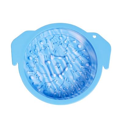 China Slow Food Dog Silicone Viable Multi-Function Pet Bowl Portable Collapsible Bowl Sucker Lick Pad for sale