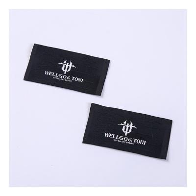 China Sustainable Apparel Logo Satin Woven Label High Quality Garment Label for sale