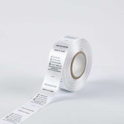 China Sustainable Appropriate Price High Quality Custom Apparel Satin Wash Care Label Tape In Roll For Garment for sale