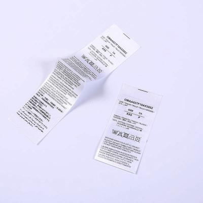 China Sustainable Professional Manufacturer Customized Clothing Printed Fabric Instruction Garment Care Labels for sale