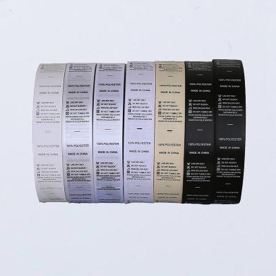 China Economic Printing Sustainable Clothing Material Custom Selling Various Good Care Labels In Roll For Garment for sale