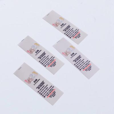 China Factory Sustainable Wholesale Garment Accessories Customized 100% Polyester Satin Apparel Printed Fabric Care Labels for sale