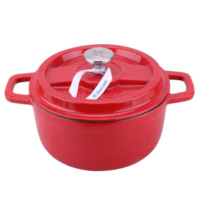 China Stocked Amercook Soup Pot Enamel Hot Pot Insulated Casserole Pan Home Upset Ears Cooker for sale