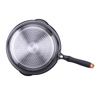 China Soft Touch Heat Resistant Handle Novelty Bakelite Coating Nonstick Dining Frying Pan for sale