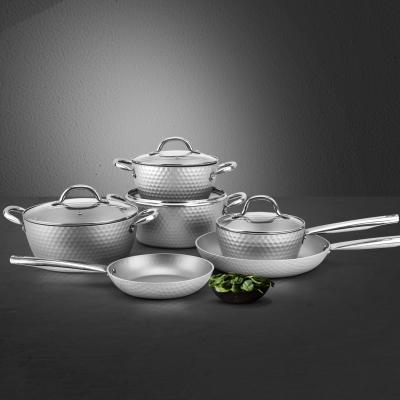 China Viable Wholesale Cooking Nonstick Diamond Kitchen Home Panelas Jogo Aluminum Pot Pan Cookware Sets for sale