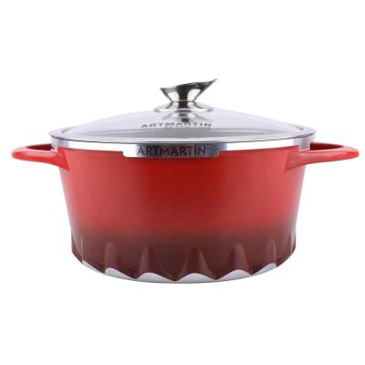 China Amercook American Warehouse Stocked Nonstick Aluminum Cookware Set With Steam Casserole for sale