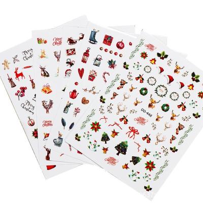 China New 3D Christmas Nail Sticker Decals Nail Art Stickers Manicure Decoration Decals for sale