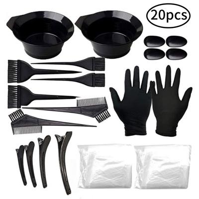 China Wholesale Durable Hair Dye Hair Dye Hair Dye Set 20pcs Cheap Black Brush Shampoo Hair Dye Set for sale