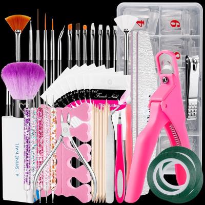 China Acrylic Nail Art Tips Tool Brush Tools Nail Salon Nail Set Folder Set Kit for sale